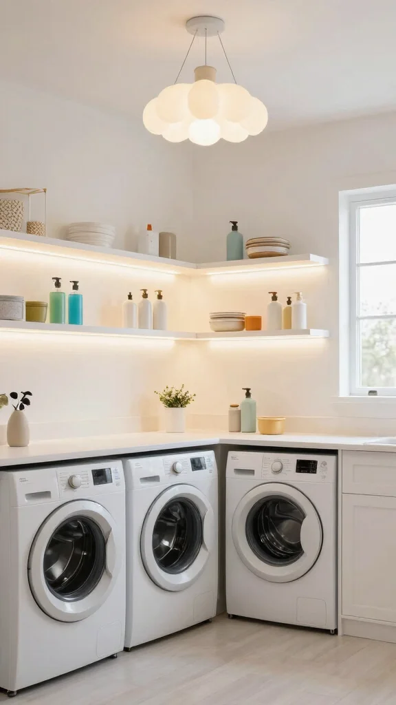 13 Basement Laundry Room Ideas for a Functional Organized Space - 8. Keep it Fresh with Good Lighting 1