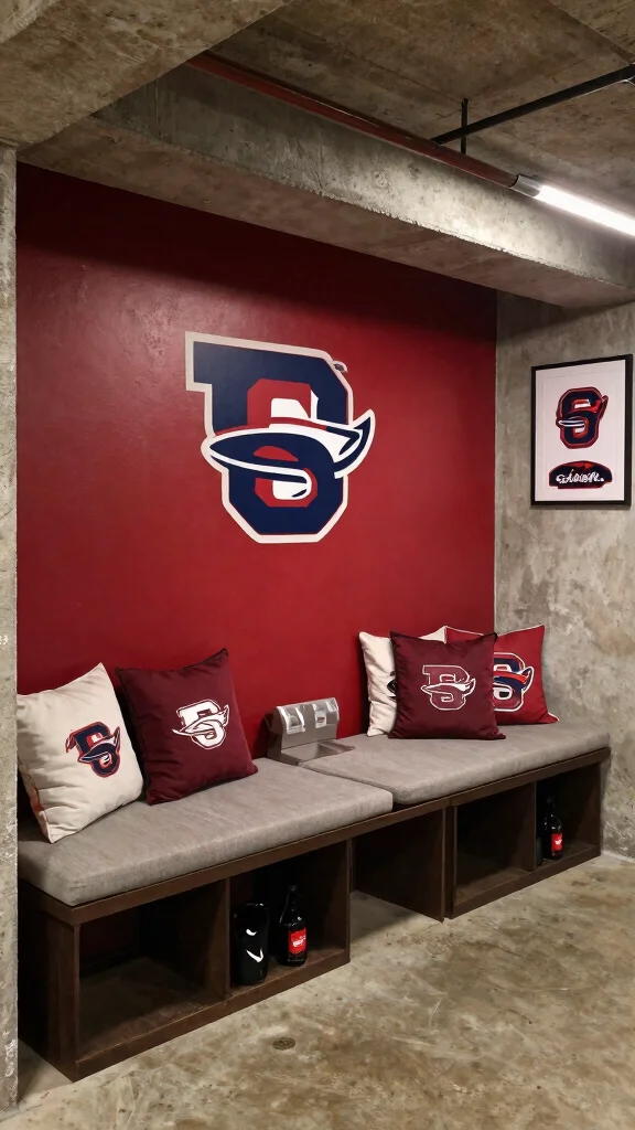 13 Basement Man Cave Ideas for a Personalized Comfortable Retreat - 11. Team Colors Everywhere 1