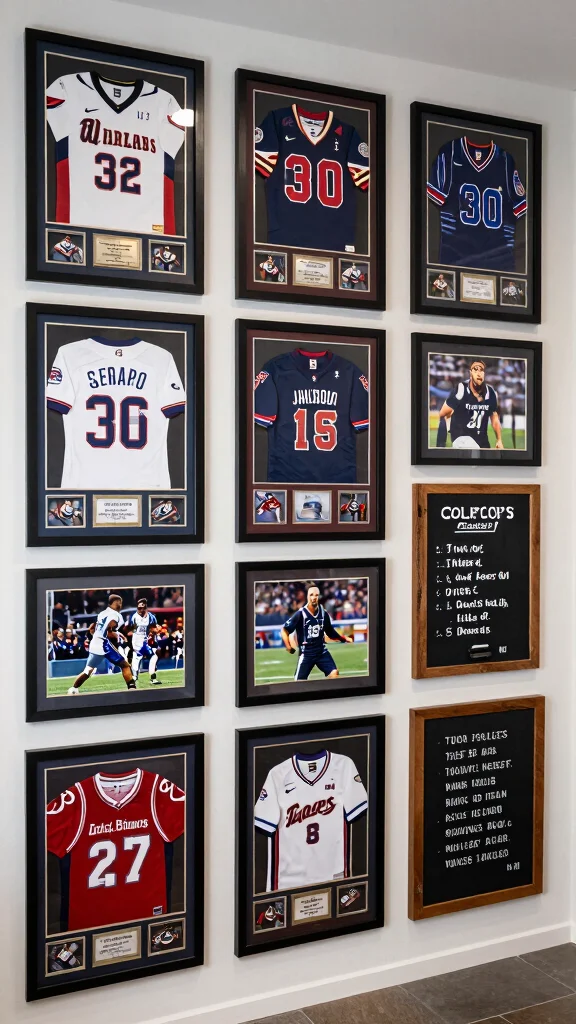 13 Basement Man Cave Ideas for a Personalized Comfortable Retreat - 8. Wall of Fame 1