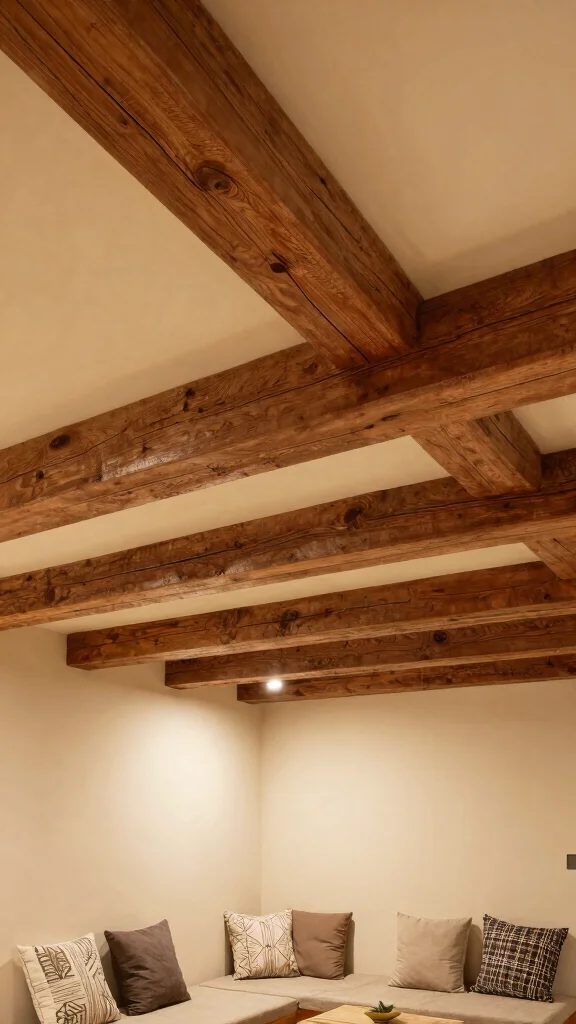 13 Cheap Basement Ceiling Ideas That Look Polished on a Budget - 1. Exposed Beams for a Rustic Charm 1