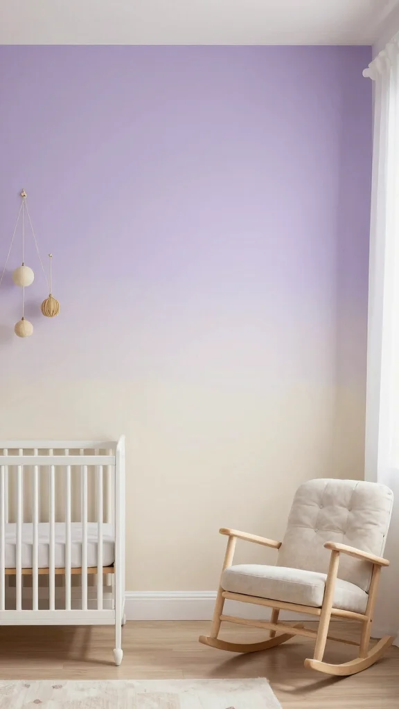 13 Nursery Accent Wall Ideas for Color, Pattern, and Texture - 4. Dreamy Ombre Effect 1