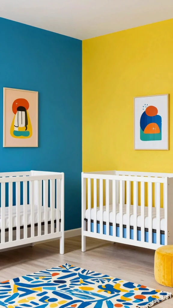 13 Nursery Room Ideas for Every Style Space and Budget - 12. Color-Blocked Fun 1
