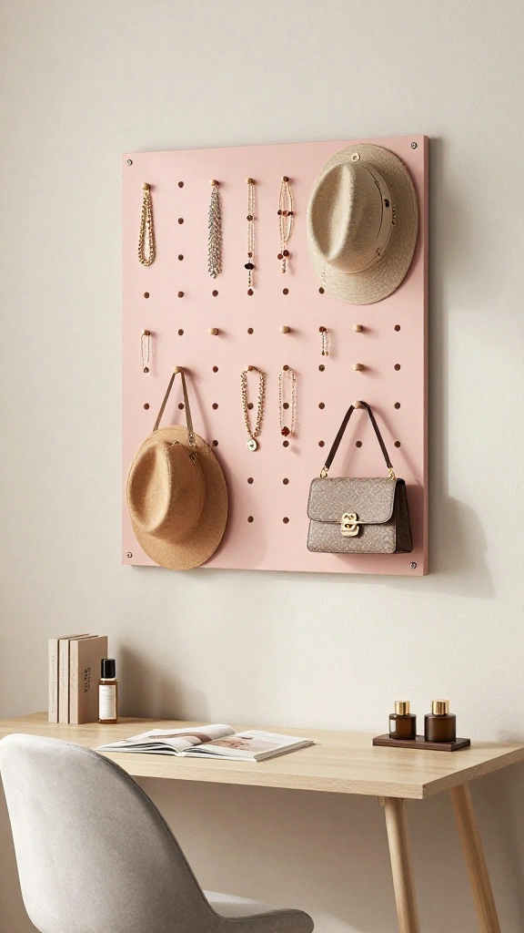 13 Small Bedroom Storage Ideas That Maximize Every Inch - 11. Pegboards for Accessories 1