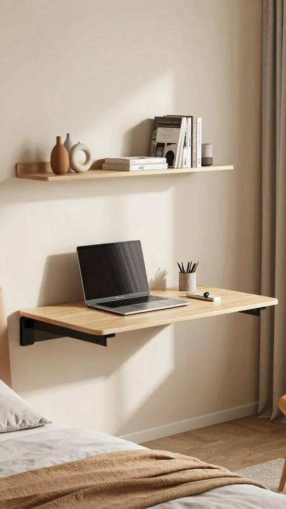13 Small Bedroom Storage Ideas That Maximize Every Inch - 9. Wall-Mounted Desks 1