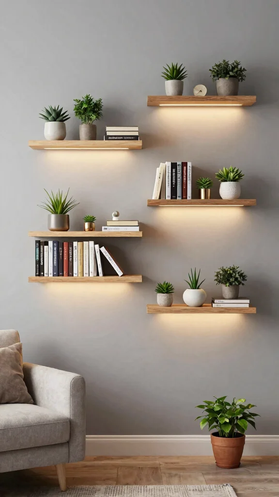 13 Small-Space Storage Room Ideas That Maximize Every Inch - 1. Floating Shelves for Vertical Storage 1