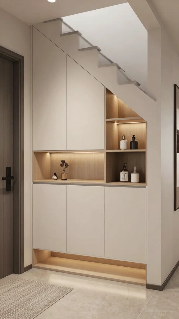 13 Storage Room Cabinet Ideas for a Polished Organized Interior - 11. Under-Stairs Cabinets 1