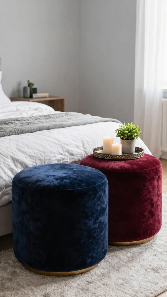 13 Storage Room and Guest Room Combo Ideas for a Functional Dual Space - 2. Chic Storage Ottomans 1