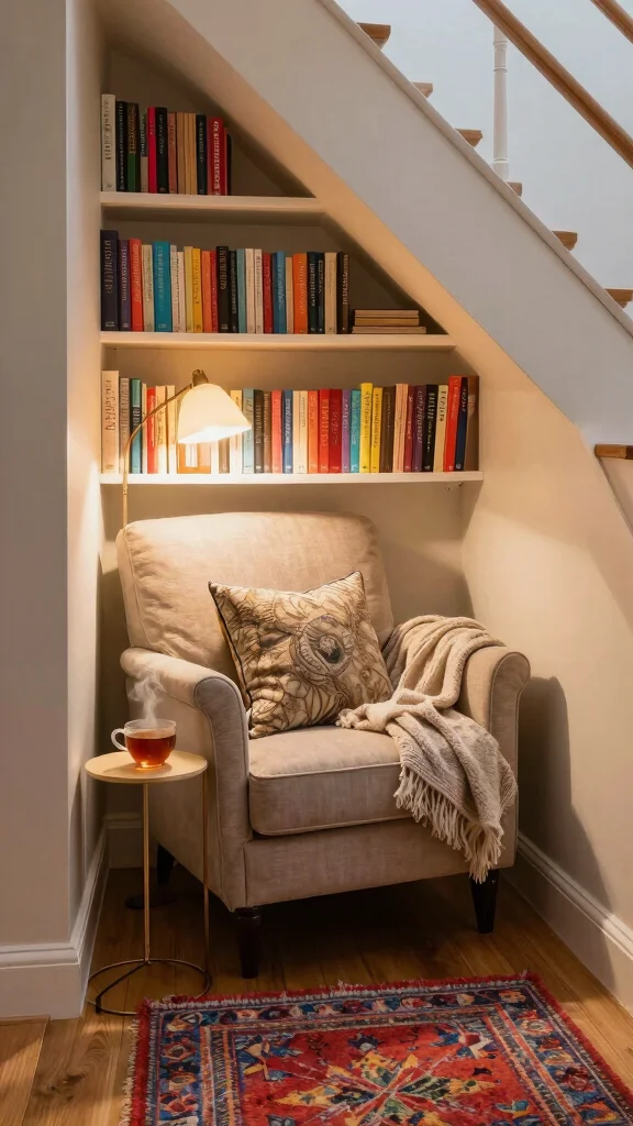 13 Under-the-Stairs Storage Room Design Ideas for a Functional Space - 1. Cozy Reading Nook 1