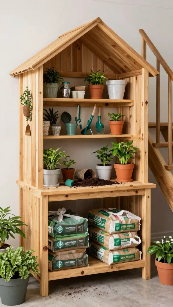 13 Under-the-Stairs Storage Room Design Ideas for a Functional Space - 9. Gardening Shed 1