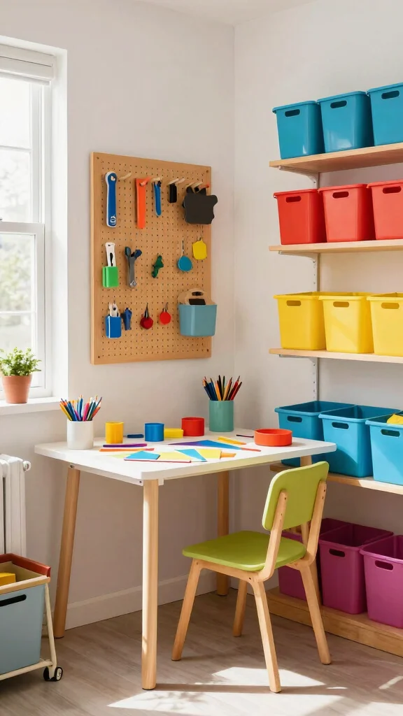 14 Storage Room Design Concepts for a Functional Beautiful Space - 5. Create a Craft Corner 1