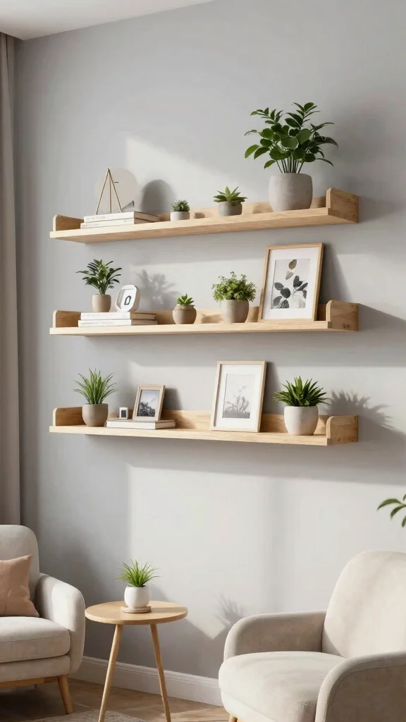 14 Storage Room Shelving Ideas for a Tidy Accessible Beautiful Space - 1. Floating Shelves for an Airy Feel 1