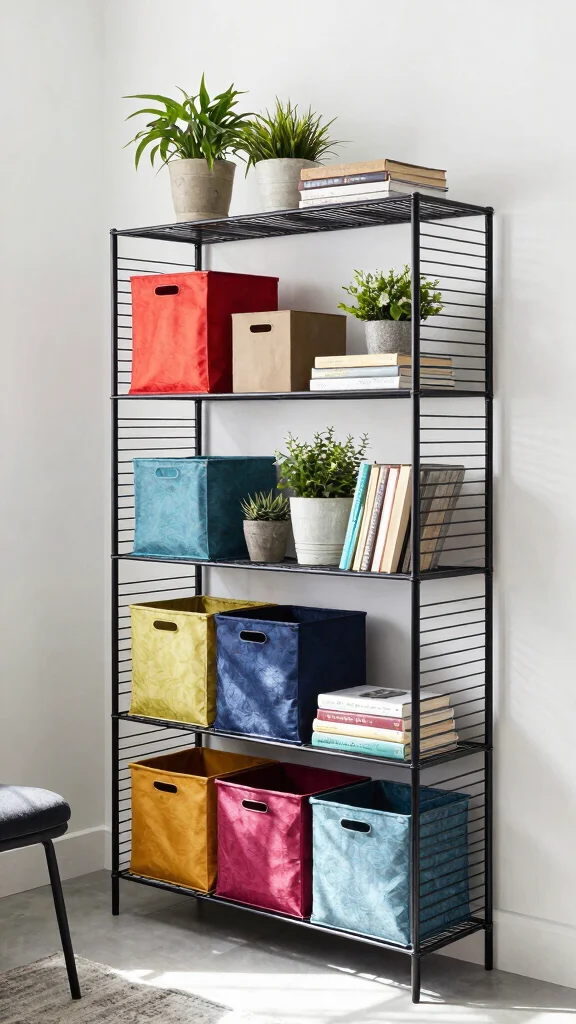 14 Storage Room Shelving Ideas for a Tidy Accessible Beautiful Space - 10. Stylish Wire Shelving for an Urban Edge 1