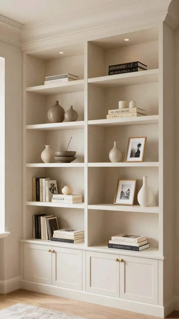 14 Storage Room Shelving Ideas for a Tidy Accessible Beautiful Space - 5. Built-In Shelves for a Seamless Look 1