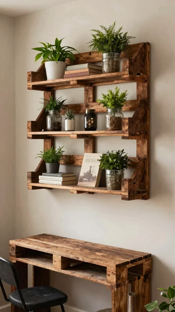 14 Storage Room Shelving Ideas for a Tidy Accessible Beautiful Space - 9. DIY Pallet Shelving for Rustic Charm 1
