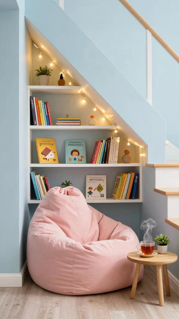 14 Under-the-Stairs Storage Room Ideas for a Clever Space-Smart Space - 1. Cozy Reading Nook 1