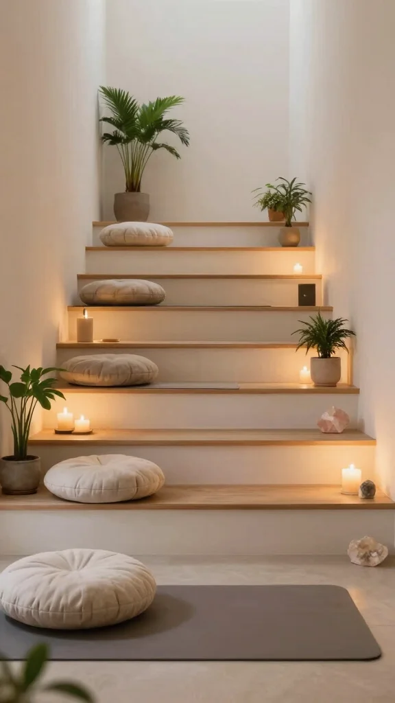14 Under-the-Stairs Storage Room Ideas for a Clever Space-Smart Space - 12. Yoga or Meditation Space 1