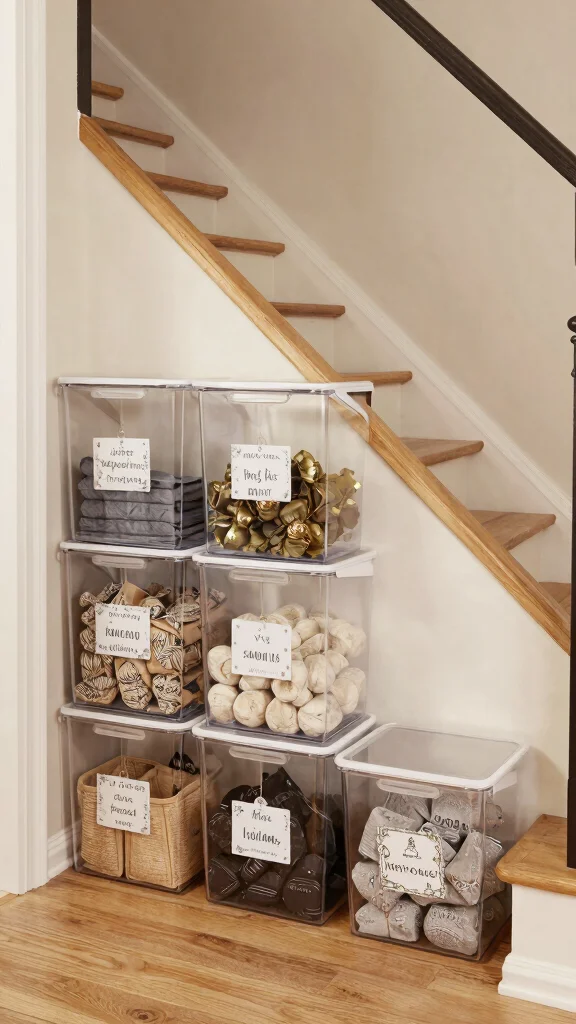14 Under-the-Stairs Storage Room Ideas for a Clever Space-Smart Space - 13. Seasonal Decor Storage 1