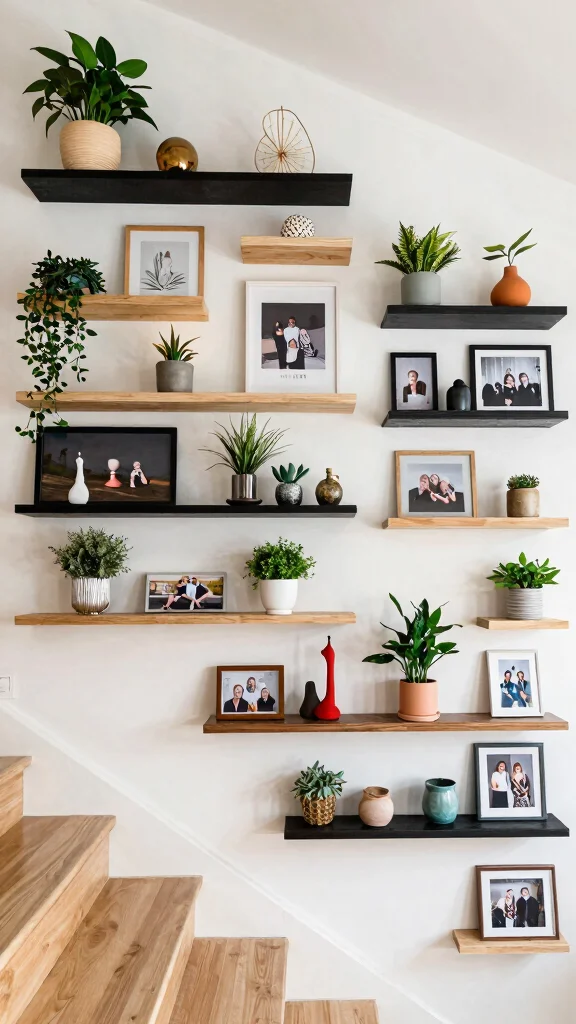 14 Under-the-Stairs Storage Room Ideas for a Clever Space-Smart Space - 7. Decorative Display Shelves 1