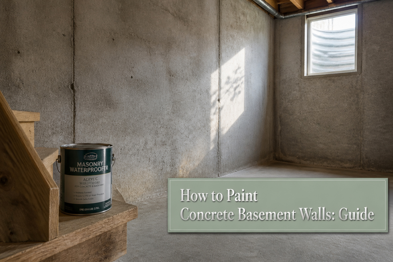 A clean concrete basement wall ready for painting.