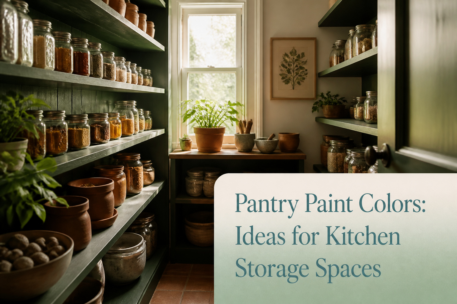 A well-organized pantry with various colors and textures.