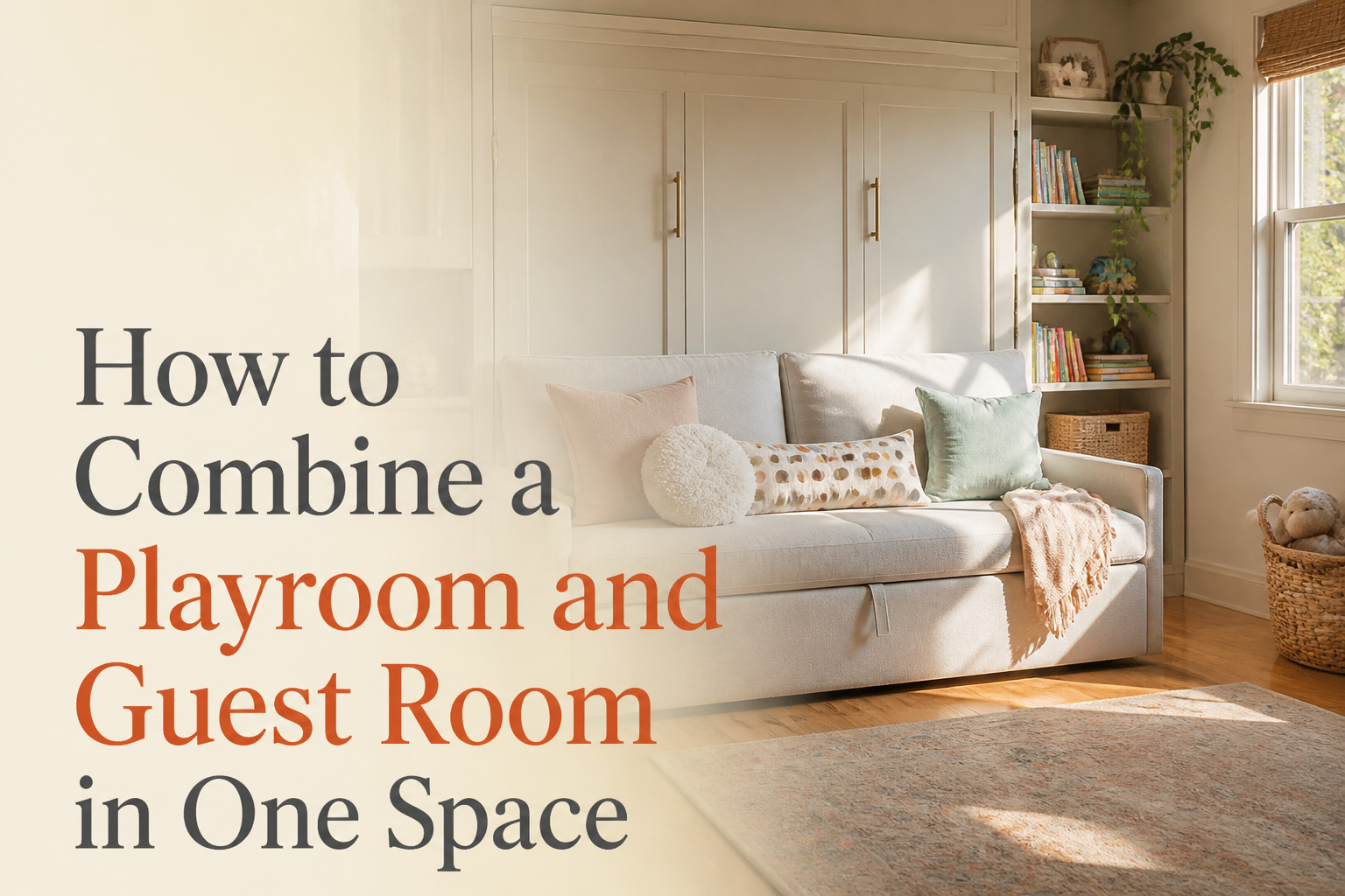 A multifunctional room with a play area and a guest bed.